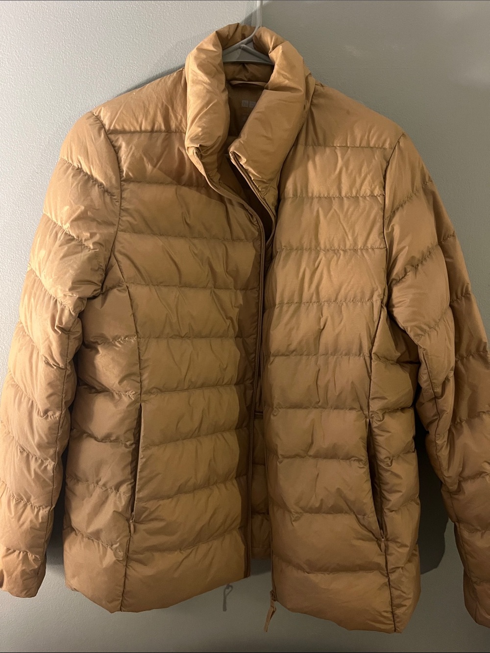 Cream/Brown Winter Puffer Coat